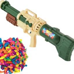(1 Pichkari + 100 Water Balloon)for Children Holi & Summer Pool Party Beach Fun Water Gun-image-49