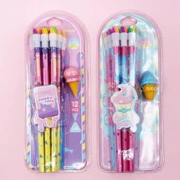 Pencil Set with Ice-Cream Shaped Erasers for Kids Pencil-27