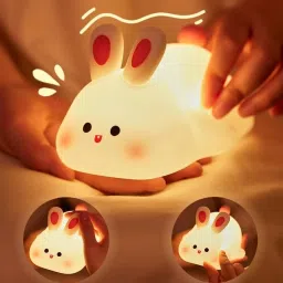 Cute rabit Silicon USB Rechargeable Night Light Lamp with Gesture Control Sensor Night Lamp-image-5