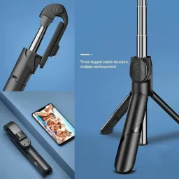 ANY KART Mini Folded Size Wireless Integrated Folding Tripod Selfiestick with extra cell Tripod Kit, Monopod, Tripod, Tripod Bracket image 5