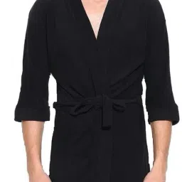Black Free Size Bath Robe-image-5