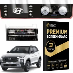 spartan shield Screen Guard for HYUNDAI CRETA 2024 FACELIFT || 8 Inch INFOTAINMENT + 10.25 DIGITAL INSTRUMENT CLUSTER + AC Panel Protector | S SO Optional | Anti Scratch Car Display Accessories [Not Tempered Glass]-picture-11