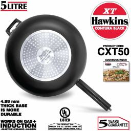 hawkins Contura Black XT 5 L Induction Bottom Pressure Cooker (Hard Anodized) with Extra 3 Gasket & 3 safety valve 5 L Induction Bottom Pressure Cooker image 2