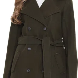 Polyester Solid Coat For Women-image-37