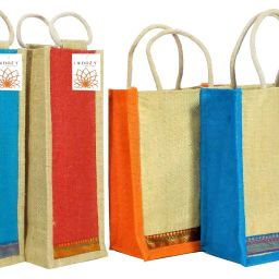 Jute Bag for Lunch Tiffin with Zip Plain Jute Carry Hand-Bag Women Men Girl Office Reusable Daily use lunchbag Return Gift Tote Combo (MIX2+2PC)-image-76