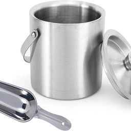1.5 L Steel Stainless Steel Ice Bucket With Scoop Silver Ice Bucket-image-60