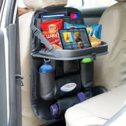 PU Leather Car Back Seat Organizer Multipoket Storage Bag & Bin (10 L) (Color --- Black) Car Multi Pocket-image-23