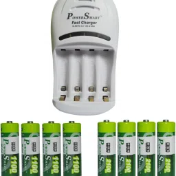Power Smart Fast Charging Unit PS1007 Combo With 2 Set 2100maHx4AA And 1100maHx4 AA Cells Camera Battery Charger-image-13