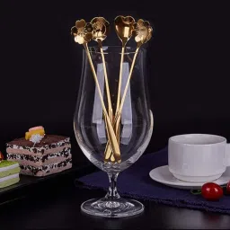 mbvtreads Desert Serving Spoon 4pcs Set Long Handle Spoons Coffee Spoon, Ice-cream Disposable Stainless Steel Cutlery Set image 4