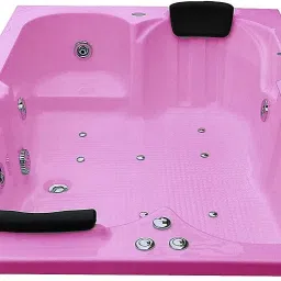 6 Feet Jacuzzi Bathtub with Bubble Bath and Filler Set - Pink Free-standing Bathtub-image-79