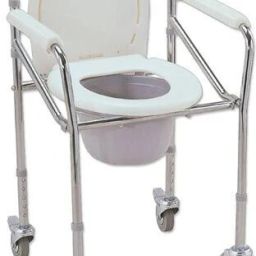 Height adjustable Foldable with wheels Commode Chair-17