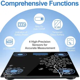 Nubex Weight Machine For Home Gym Automatic Personal Digital Weight Machine With Large LCD Display and 4 Sensor Technology For Accurate Weight Measurement Weighing Scale image 4