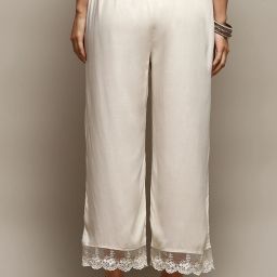 Women Regular Fit Cream Viscose Rayon Trousers-image-17