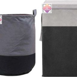 75 L Grey, Black Laundry Basket-14