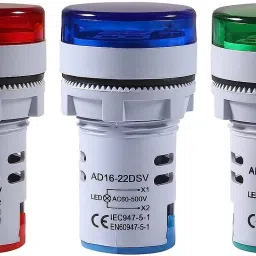 AD16-22DSV 3Pcs Digital LED Display AC 60-500V Red Green Blue Voltmeter-7