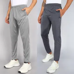 Pack of 2 Men Solid Grey Track Pants-image-5