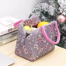 Pink Rose Flower Lunch Bag – Lightweight & Stylish for School/Office Waterproof Lunch Bag-image-10