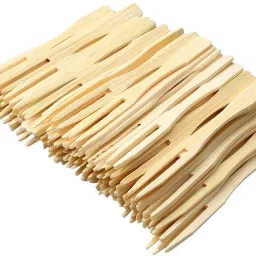 Mini Fork for Snacks | Eco-Friendly Wooden Cutlery (set of 100) Disposable Bamboo Fruit Fork-31