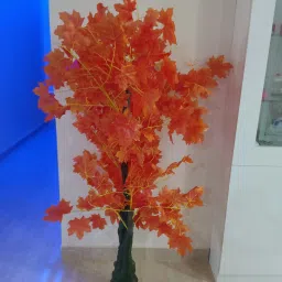 Big Artificial red Maple Tree Plant For Indoor Home Decor -5 feet Bonsai Wild Artificial Plant with Pot-image-1