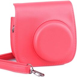 Caiul Vintage PU Leather Instax MIni 8 Case RedCamera Bag-image-1
