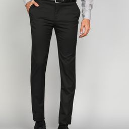 raymond Men Slim Fit Black Polyester Trousers-picture-7