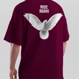 Men Graphic Print Round Neck Cotton Blend Maroon T-Shirt-image-1