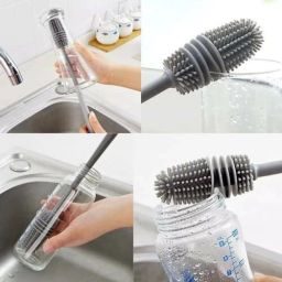 Silicone Bottle Cleaning Brush Long Handle for Milk Bottle,Glasses,bottle MULTI-image-51