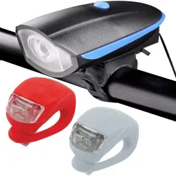 USB Rechargeable Bike Horn And Light Super Bright 3 Modes LED Front Light and LED Lights Cycle Bike Safety Set Taillight LED Front Rear Light Combo-11