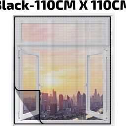 Fibre Adults Washable 120 GSM Fiberglass Pre-Stitched Window Mosquito Net-Black (Size - 110cm x 110cm) Mosquito Net-image-25