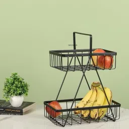 2 -Tier Triange Countertop Fruit & Vegetable Basket & Organizer for Kitchen Stainless Steel Fruit & Vegetable Basket-image-30