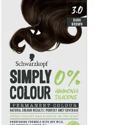 schwarzkopf Simply Colour Permanent Hair Colour For 100% Grey Coverage - 3.00 Dark Brown , Dark brown-picture-4
