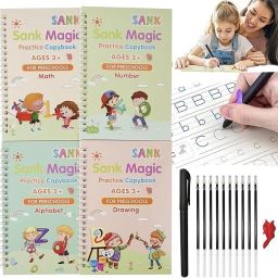 Sank Magic Practice Copybook with 4 Book + 10 Refill + 1 Pen + 1 Grip-14