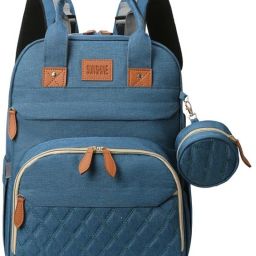 Diaper Bag Backpack,All-in-One Baby Bags for Kids,Mosquito Net(40X30X6 CM)-NBLUE Diaper Bag-image-39