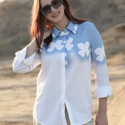 theclassictogs Women Regular Fit Printed Spread Collar Casual Shirt-picture-5