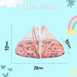 cuddlebud Cotton Infants Washable Baby mattress with mosquito net for unisex, 0-3 months Mosquito Net image 3