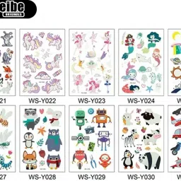 10 Sheets Temporary Tattoos Sticker Kids Glow Kids Temporary Tattoos Unicorn Toy-image-65
