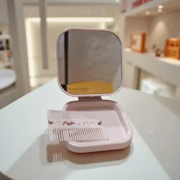 Ultra Luxury Korean Compact makeup mirror with comb (pack of 1)-image-64