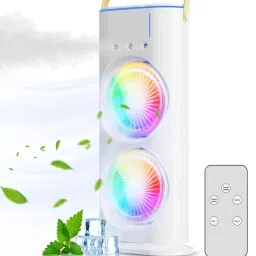 FLAMPER Portable Cooler & LED RGB Light Double Fan Mist Spray USB Cooler with Remote Cooler-image-27