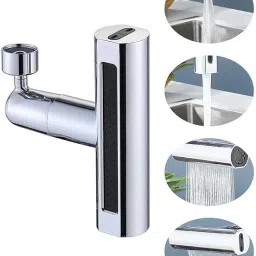 Waterfall Kitchen Faucet 4 Mode Water Floow Spray Tap Mount Water Filter-image-40