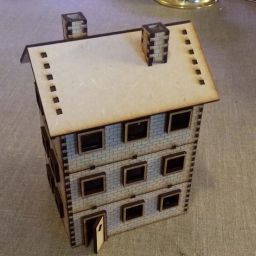 DIY Wooden House Model Kit, 3-Storey Building, Laser-Cut Assembly-16