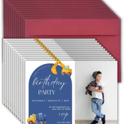 14.8x21cm A5 Size Photo Printed Kids Birthday with Envelope Invitation Card-image-66