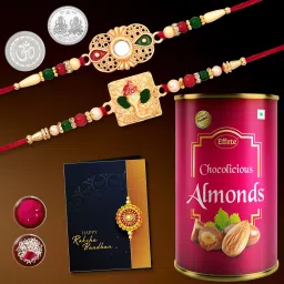 Designer Rakhi Combo for Men Festival of Raksabandhan | K2_277+278_CA_22 Mauli Thread Rakhi, Chawal Roli Pack Set-image-3