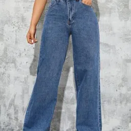 Women Boyfriend High Rise Light Blue Jeans-image-124