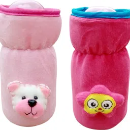 Bottle Cover for Feeders Soft Plush Stretchable Baby Feeding Bottle Cover with Easy to Hold Strap | Suitable for 120ml, 140ml & 240ml (Pack of 2)-15