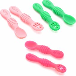 Silicone Baby Spoons, Baby Traning Spoon for Infant Boys & Girls (Pack of 6)- Silicon-16