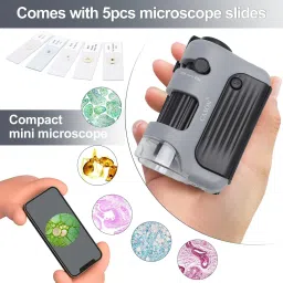 cason Pocket Microscope 60X-120X,LED Lighted Mini Microscope for Kids, Laboratory Use image 3