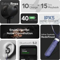 boult ProBass Fcharge with 40 hrs Playtime, ENC, Fast Charging,Pairing Bluetooth Headset image 2