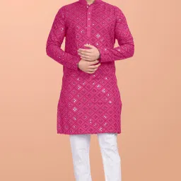 Men Embroidered Cotton Blend Straight Kurta-picture-12