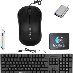 Mophonics K20 Keyboard, Comfort Mouse, MousePad, C-OTG, Protect Cable (Set-5). Combo Set-21