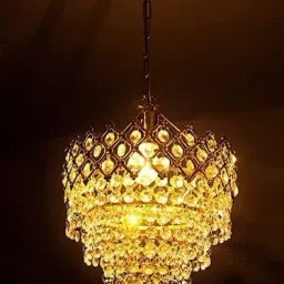 KB Traders Golden Ceiling Jhoomar/Chandelier light. Size 260 MM Chandelier Ceiling Lamp-21